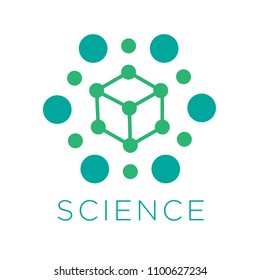 Cube and Dots Hexagonal Logo for Science