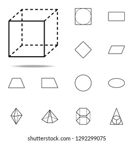 cube with dotted sides icon. Geometric figures icons universal set for web and mobile