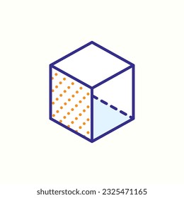 cube, edge, geometry icon, isolated icon in light background, perfect for website, blog, logo, graphic design, social media, UI, mobile app
