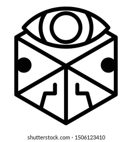 Cube eye alchemy icon. Outline cube eye alchemy vector icon for web design isolated on white background