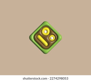 cube face 3D emoticon vector art design
