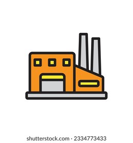 Cube Factory Icon Vector Illustration