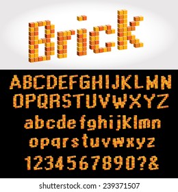Cube font vector illustration.