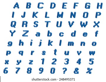 Cube font vector illustration.