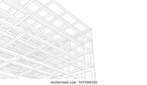 
cube frame abstract architecture 3d