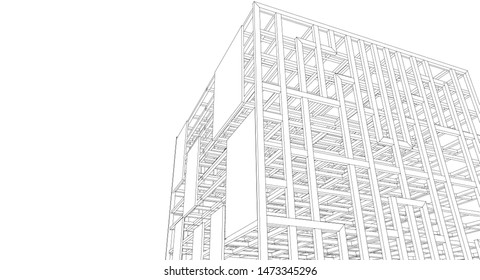 
cube frame abstract architecture 3d