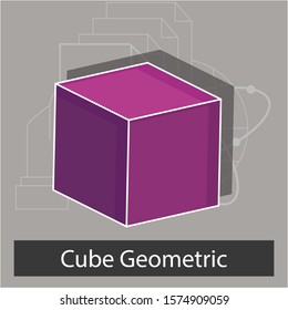 Cube geometric concept. Creative idea design. Flat vector illustration for template, web page, brochure, presentation. 