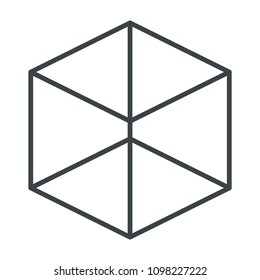 cube geometric figure icon