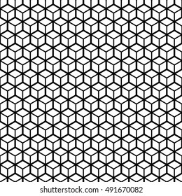 Cube geometric seamless pattern. Vector background.