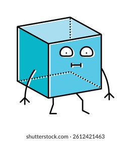 cube geometric shape character color icon vector. cube geometric shape character sign. isolated symbol illustration
