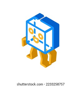 cube geometric shape character isometric icon vector. cube geometric shape character sign. isolated symbol illustration