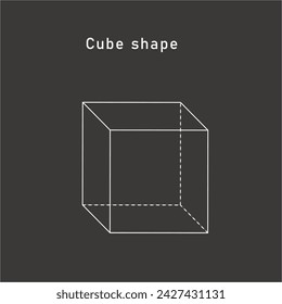 cube geometrical shape , cube object 3d model , cube shape ,  math for kids