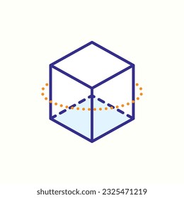 Würfel, Geometrie, 3D-Symbol, isoliertes Symbol auf hellem Hintergrund, perfekt für Website, Blog, Logo, Grafikdesign, soziale Medien, Benutzeroberfläche, mobile App