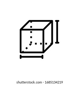 cube, geometry and mathematics icon. Perfect for application, web, logo, game and presentation template. icon design line style