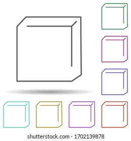 Cube geometry multi color icon. Simple thin line, outline vector of school icons for ui and ux, website or mobile application