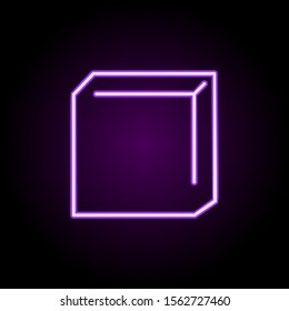 Cube geometry neon icon. Simple thin line, outline vector of school icons for ui and ux, website or mobile application