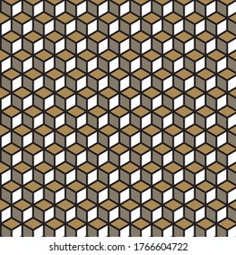 cube geometry pattern with black outline. repeating geometric pattern. seamless pattern