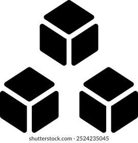 Vector de ilustración de icono de glifo de cubo