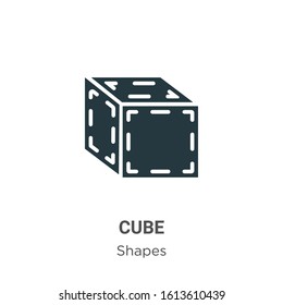 Cube  glyph icon vector on white background. Flat vector cube  icon symbol sign from modern shapes collection for mobile concept and web apps design.