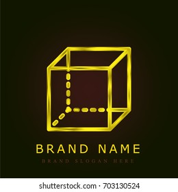 Cube Golden Metallic Logo Stock Vector (Royalty Free) 703130524 ...