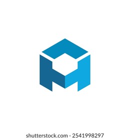 Letra Hexágono Cubo A Modelo de vetor de design de logotipo