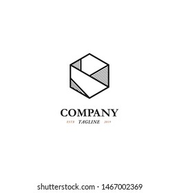 cube hexagon logo simple elegant template  