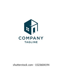 Cube House Logo Icon Design Template. Hexagon, Real Estate, Building Vector