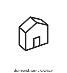 Cube house logo template vector icon design