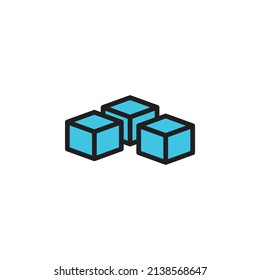 cube ice icon for website, presentation symbol