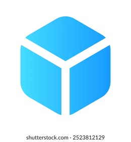 Cube Icon. cube, 3d, geometry, shapes, graphic design, perspective, squares, tool, edit tools. Vector icon illustration