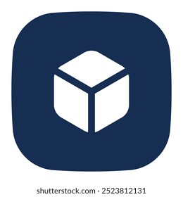 Cube Icon. cube, 3d, geometry, shapes, graphic design, perspective, squares, tool, edit tools. Vector icon illustration
