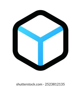 Cube Icon. cube, 3d, geometry, shapes, graphic design, perspective, squares, tool, edit tools. Vector icon illustration