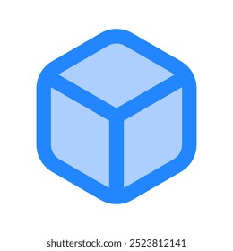 Cube Icon. cube, 3d, geometry, shapes, graphic design, perspective, squares, tool, edit tools. Vector icon illustration