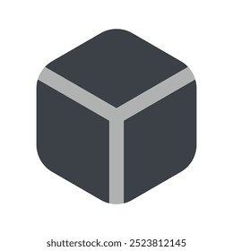 Cube Icon. cube, 3d, geometry, shapes, graphic design, perspective, squares, tool, edit tools. Vector icon illustration