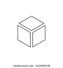 Cube icon. 3d tool button sign