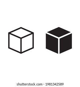 icono de cubo para aplicaciones y sitios web