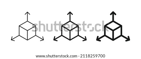 Cube icon with arrows, Augmented reality. cube symbol, 3D Cube line icon, Abstract Cube Hexagon Logo with arrow for website design and mobile, app development	
