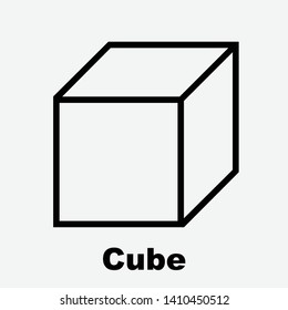 Cube icon, black and white isolated cube icon, vector illustration.