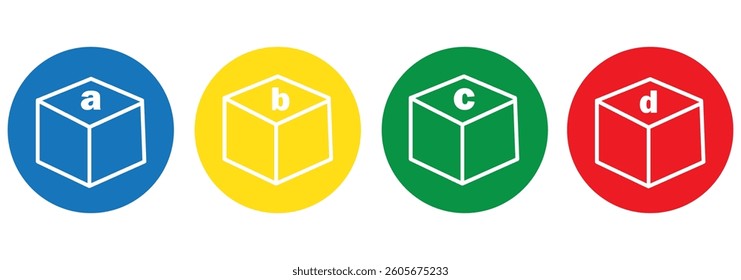 Cube icon with capture symbol center screen, Augmented reality. cube symbol  Design EPS 10 