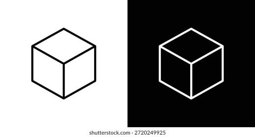 Icono de cubo Clip Diseño de arte. Iconos de línea