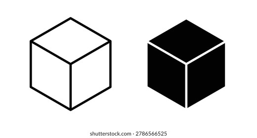 Cube icon collection, linear icons set with solid style