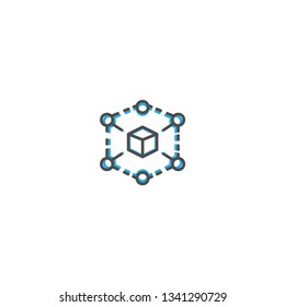 Cube icon design. Marketing icon line vector illustration design