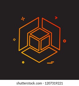 Cube icon design vector