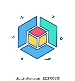 Cube icon design vector