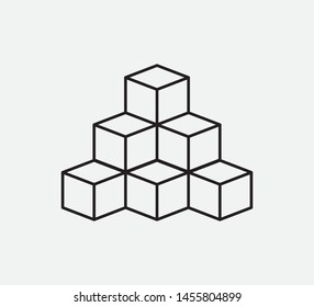 Cube icon design vector ,geometric logo template