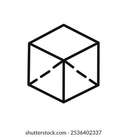 Cube icon Flat art illustration in outline