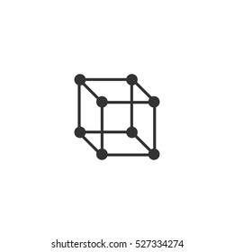 Cube icon flat. Illustration isolated vector sign symbol