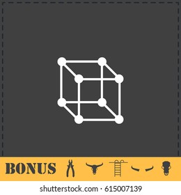 Cube icon flat. Simple vector symbol and bonus icon