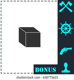 Cube icon flat. Simple vector symbol and bonus icon