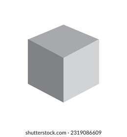 Cube icon flat. Vector image